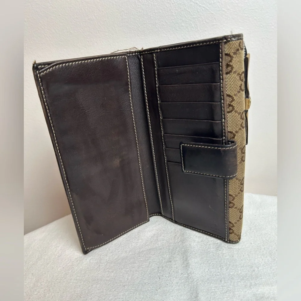 Gucci Authentic Canvas and Leather Wallet